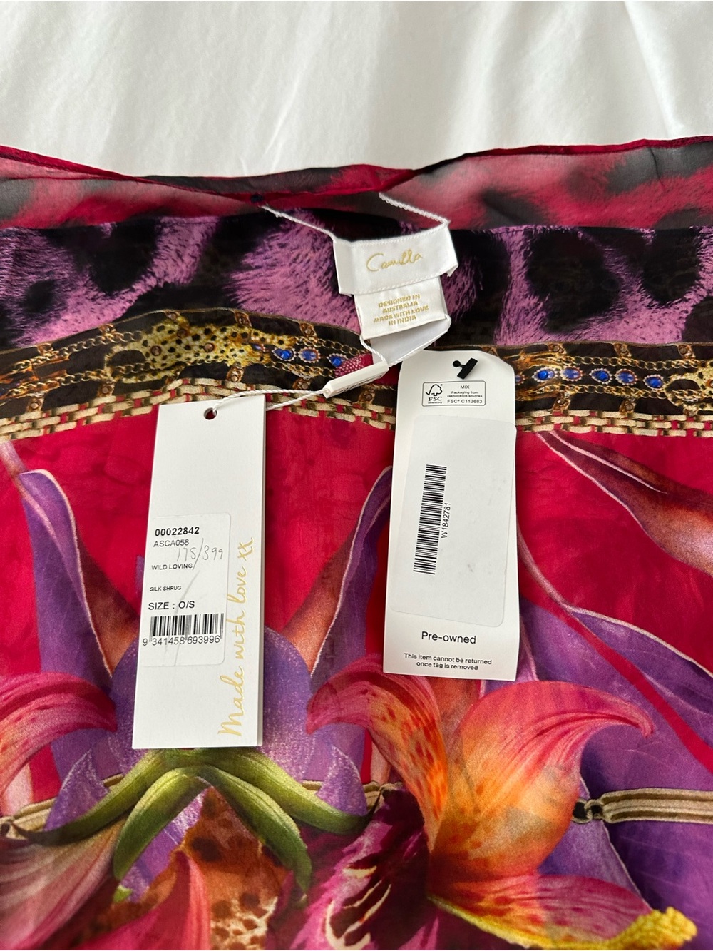 Camilla wild loving silk shrug NWT - Picture 7 of 7